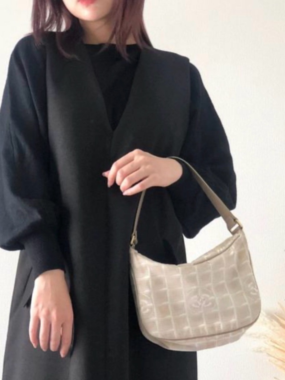 CHANEL Travel Line Nylon Shoulder Bag